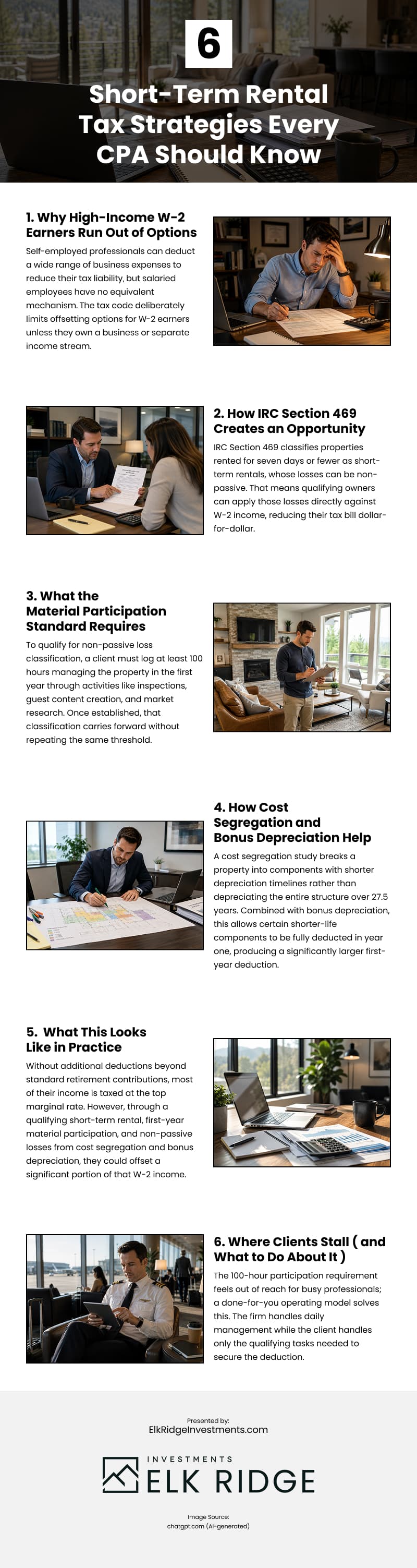 6 Short-Term Rental Tax Strategies Every CPA Should Know Infographic