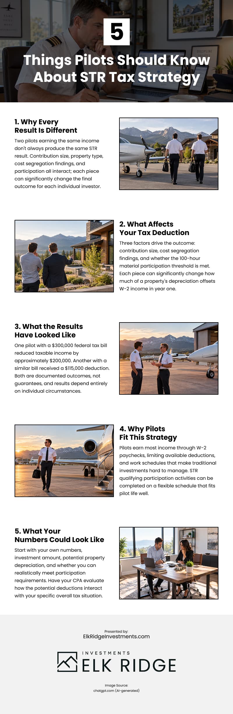 5 Things Pilots Should Know About STR Tax Strategy Infographic